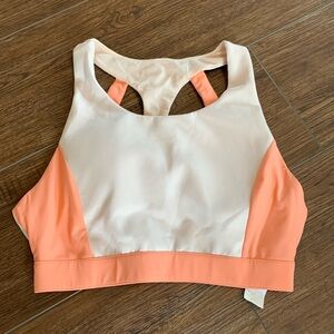 Blush and peach sports bra